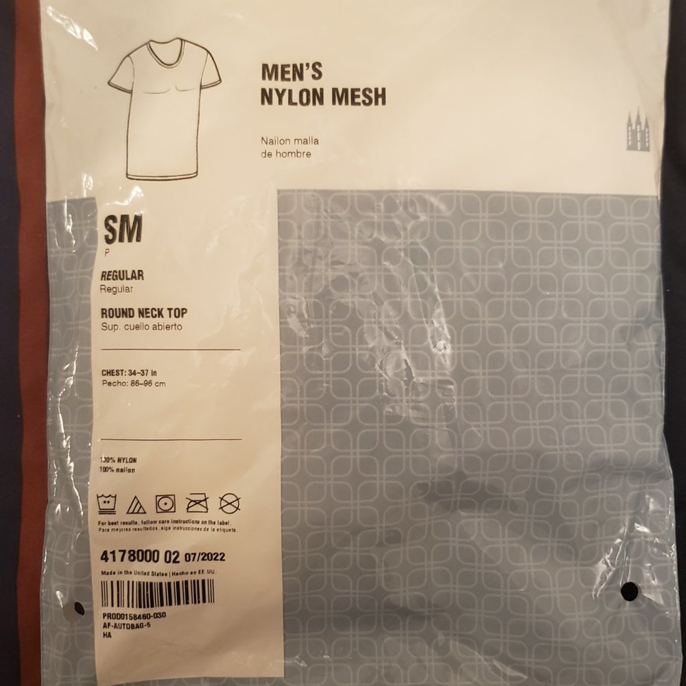 LDS MORMON UNDERWEAR GARMENTS MENS NYLON MESH SIZE SMALL TOP AND BOTTOM